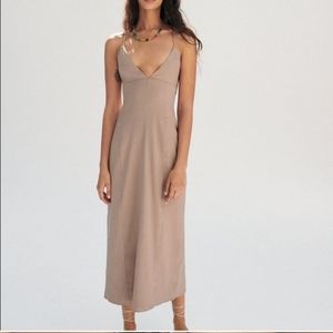 Strappy Linen Midi Dress